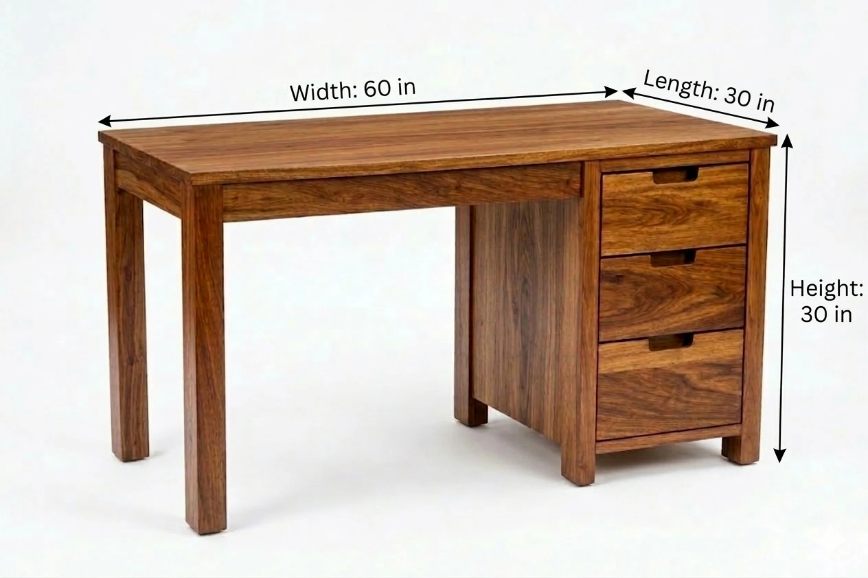 Royal Sheesham Premium Solid Sheesham Wood Study Table for Home and Office - Image 2