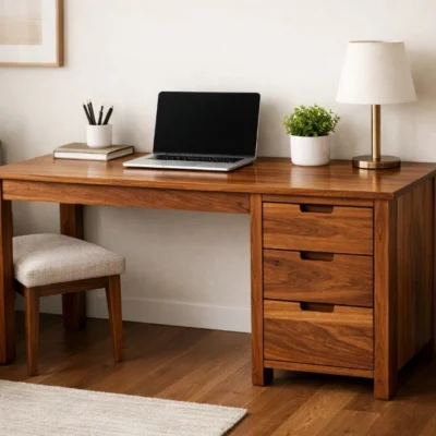 Royal Sheesham premium solid sheesham wood study table for home and office with spacious wooden workspace