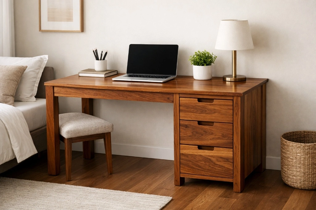 Royal Sheesham premium solid sheesham wood study table for home and office with spacious wooden workspace