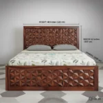 Royal Sheesham Signature 3D Geometric Designer Bed - Image 6