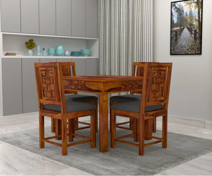 Royal sheesham 4 seater round dining set latest design - Image 10
