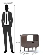 Royal sheesham bedside table with charging station - Image 8