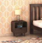 royal sheesham bedside table with charging station