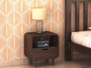 royal sheesham bedside table with charging station