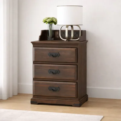 Royal Sheesham bedside table with metal legs design made from solid sheesham wood modern nightstand for bedroom use