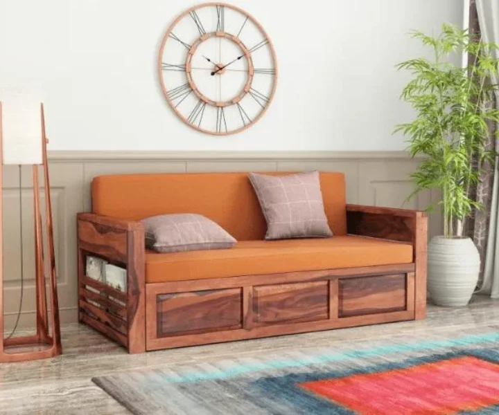 Royal sheesham cheap sofa cum bed online india (9) Royal sheesham cheap sofa bed online india - Image 1