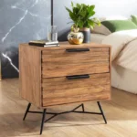 Royal sheesham minimalist bedside table wooden design - Image 4