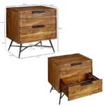 Royal sheesham minimalist bedside table wooden design - Image 7