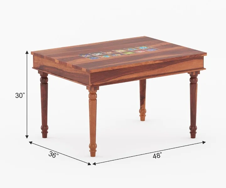 Royal sheesham round dining table 4 seater wooden set - Image 9
