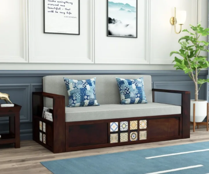 Royal sheesham sofa cum bed emi option india (5) Royal sheesham sofa bed emi option india - Image 1