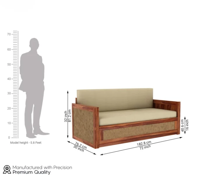 Royal sheesham wooden sofa cum bed latest design - Image 3
