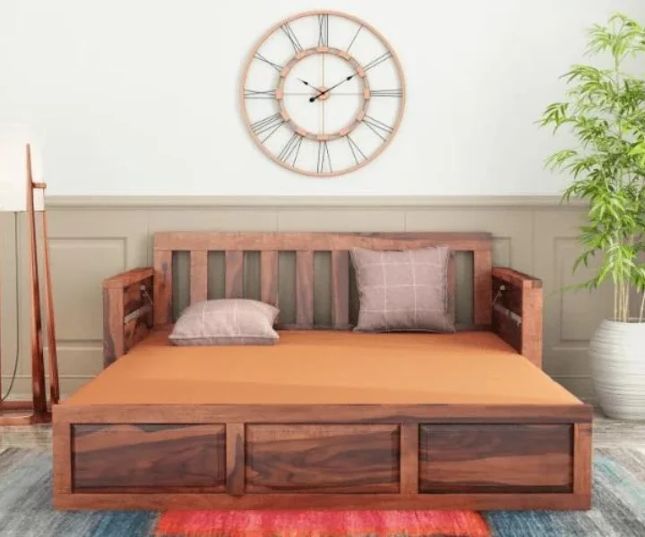 Luxury Handcrafted Sheesham Wood Sofa Set for Living Room - Image 9