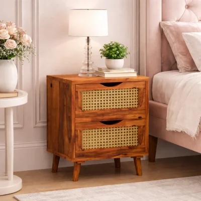 Royal Sheesham solid sheesham wood bedside table for online purchase durable wooden nightstand for bedroom use