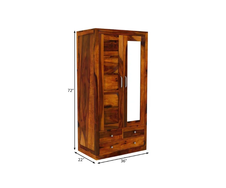 Smart Storage 2 Door Wardrobe Royal Sheesham - Image 5
