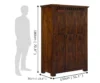 Solid Sheesham Wood 3 Door Wardrobe Royal Sheesham - Image 4