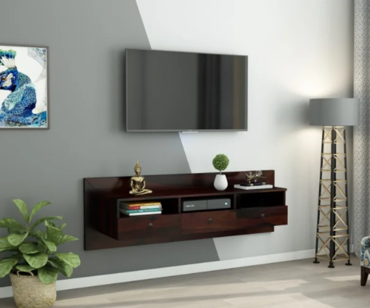 Solid Wood Sheesham TV Stand Online by Royal Sheesham, premium wooden TV unit for living room furniture