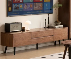 Royal Sheesham luxury Sheesham wood TV cabinet with storage shelves for living room