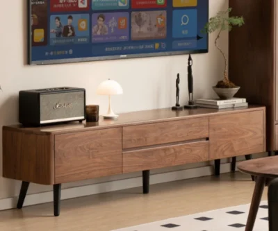 Royal Sheesham luxury Sheesham wood TV cabinet with storage shelves for living room