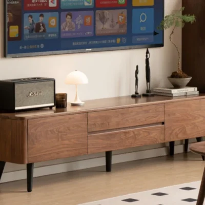 Royal Sheesham luxury Sheesham wood TV cabinet with storage shelves for living room