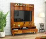 Premium Sheesham wood TV unit with storage for living room furniture