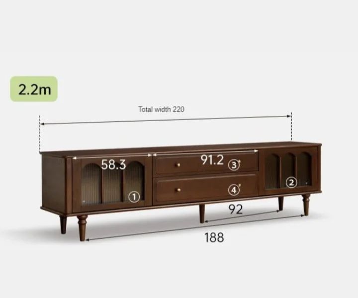 Sheesham wood tv unit with drawers Royal Sheesham - Image 3