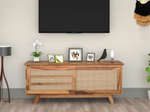 Royal Sheesham Solid Sheesham Wood TV Unit with Storage for Living Room