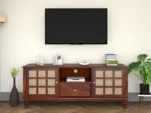 Royal Sheesham Sheesham Wood Wall Mounted TV Unit in Living Room