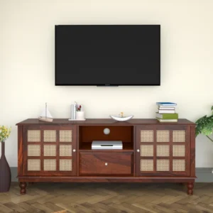 Royal Sheesham Sheesham Wood Wall Mounted TV Unit in Living Room