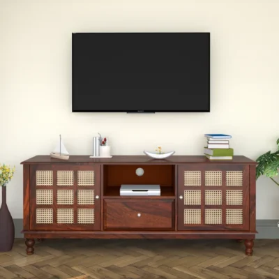 Royal Sheesham Sheesham Wood Wall Mounted TV Unit in Living Room