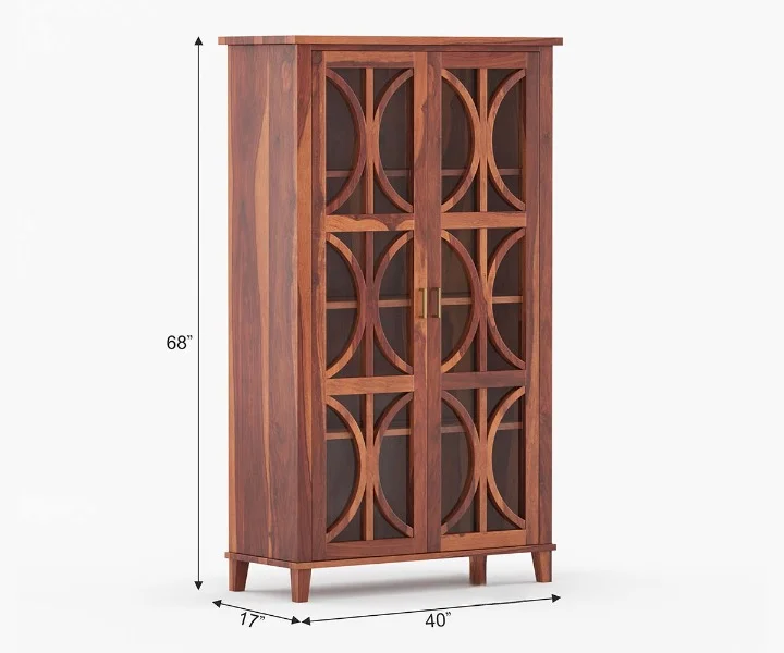 solid sheesham wood bookshelf for living room Royal Sheesham - Image 6