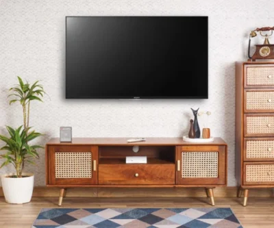Solid Sheesham Wood TV Unit by Royal Sheesham, premium wooden TV cabinet for living room furniture