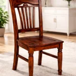 Set of 2 Royal Sheesham wooden chairs with back support made from solid sheesham wood for dining table seating