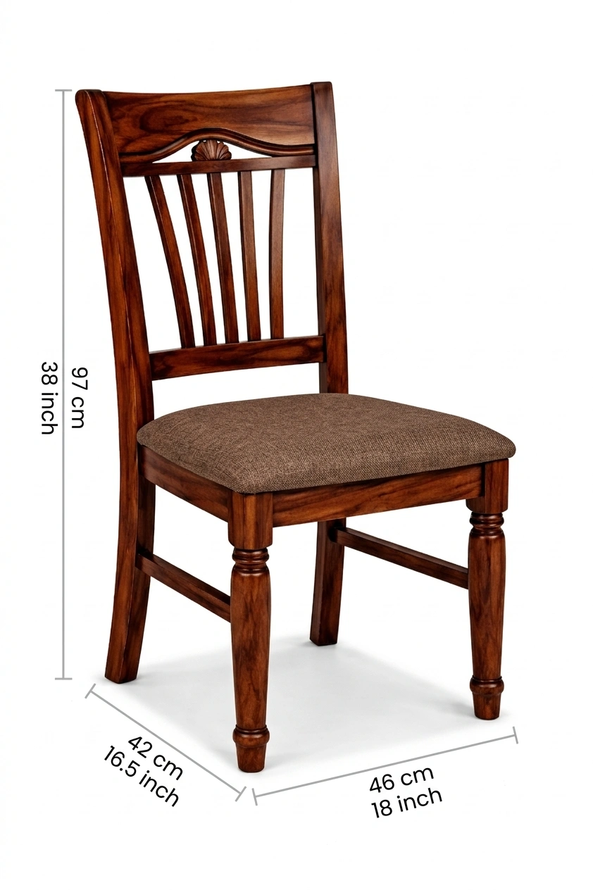 Royal Sheesham Comfortable Sheesham Wood Chair with Back Support (Set of 2) - Image 7