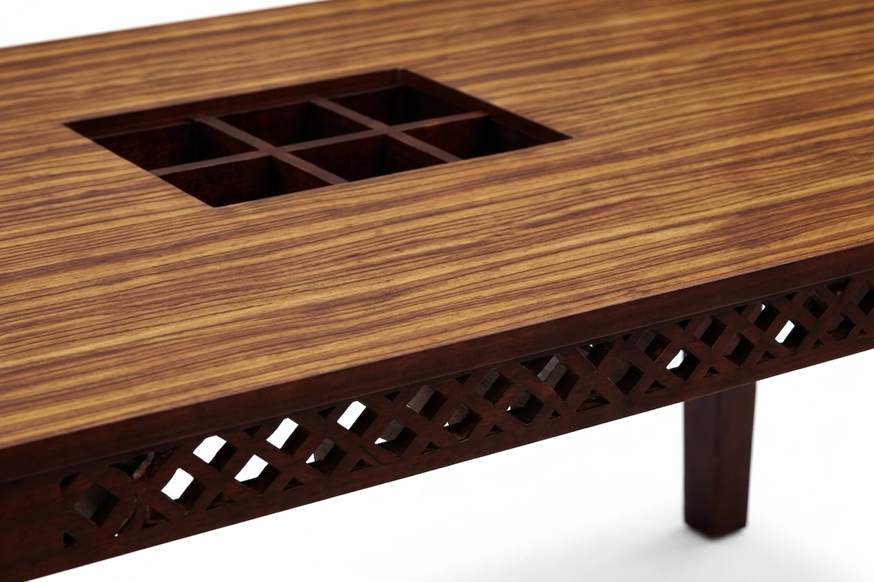 Sheesham Wood 6 Seater Dining Set with Cushioned Chairs - Image 6