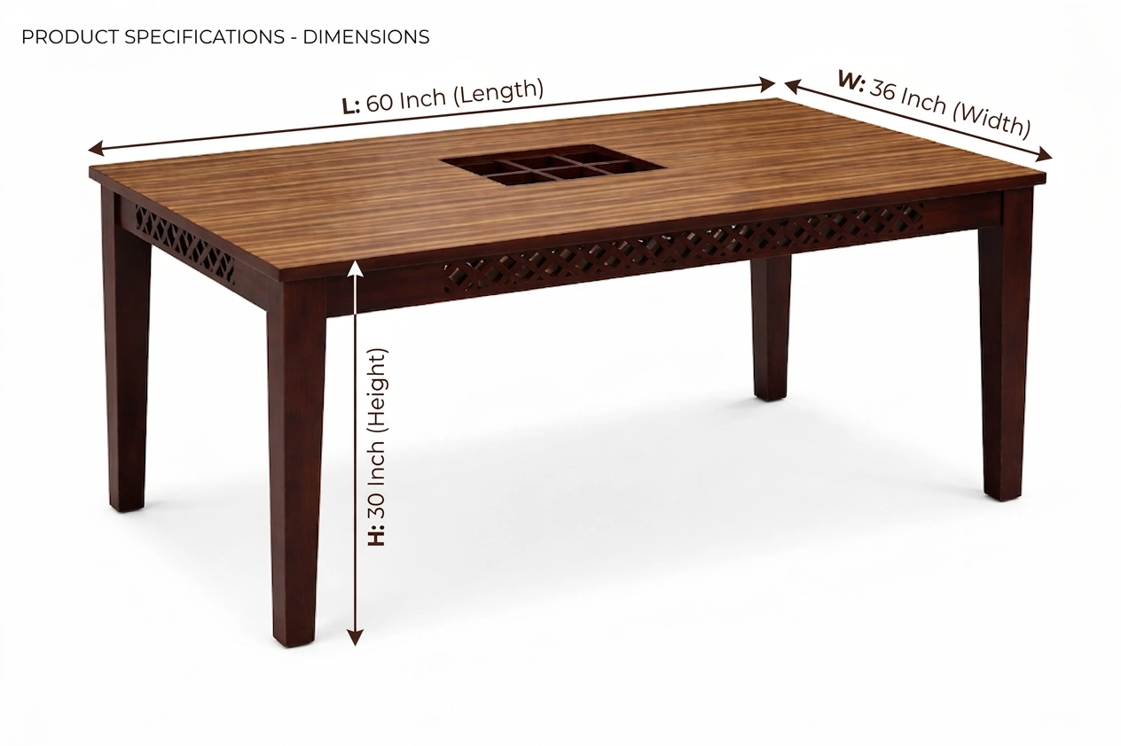 Sheesham Wood 6 Seater Dining Set with Cushioned Chairs - Image 7