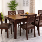 Sheesham Wood 6 Seater Dining Set with Cushioned Chairs