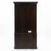 Modern wooden dressing table with mirror, glass shelves and storage drawers - Image 7