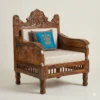 Traditional living room furniture 5-seater sofa set with marble flooring and artistic wall panels - Image 2