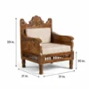 Traditional living room furniture 5-seater sofa set with marble flooring and artistic wall panels - Image 7