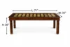 Wooden dining table with colorful ceramic tile top and six chairs - Image 6