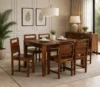 Aarush Solid Wood 6 Seater Dining Set in Natural Walnut Finish