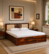 Akasya Solid Sheesham Wood Storage Beds