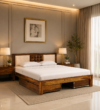 Anish Sheesham Wood Bed With Storage Drawers