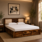Anisha Solid Wood Bed With Storage
