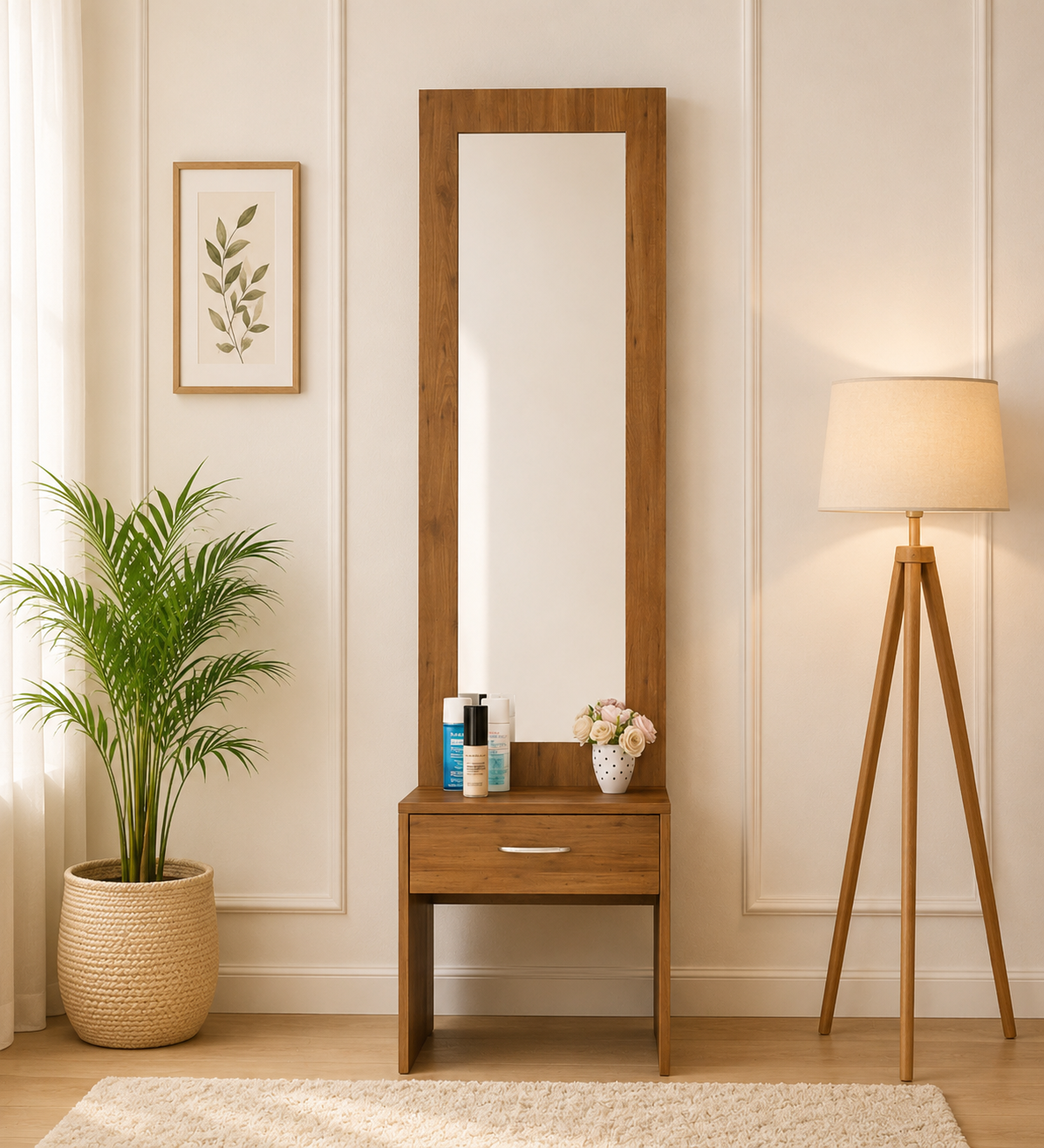 Ariana Sheesham Wood Dressing Table in Honey Finish royal sheesham (1) Ariana Sheesham Wood Dressing Table in Honey Finish - Image 1