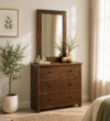 Avery Wooden Dressing Table with Mirror in Honey Oak Finish