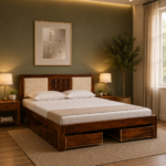 Kals Sheesham Wood Bed With Storage Drawers