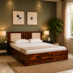 Khohli Solid Sheesham Wood Bed With Hydraulic Storage