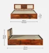 Khohli Solid Sheesham Wood Bed With Hydraulic Storage - Image 3