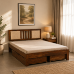 Klink Sheesham Wood Bed With Box Storage